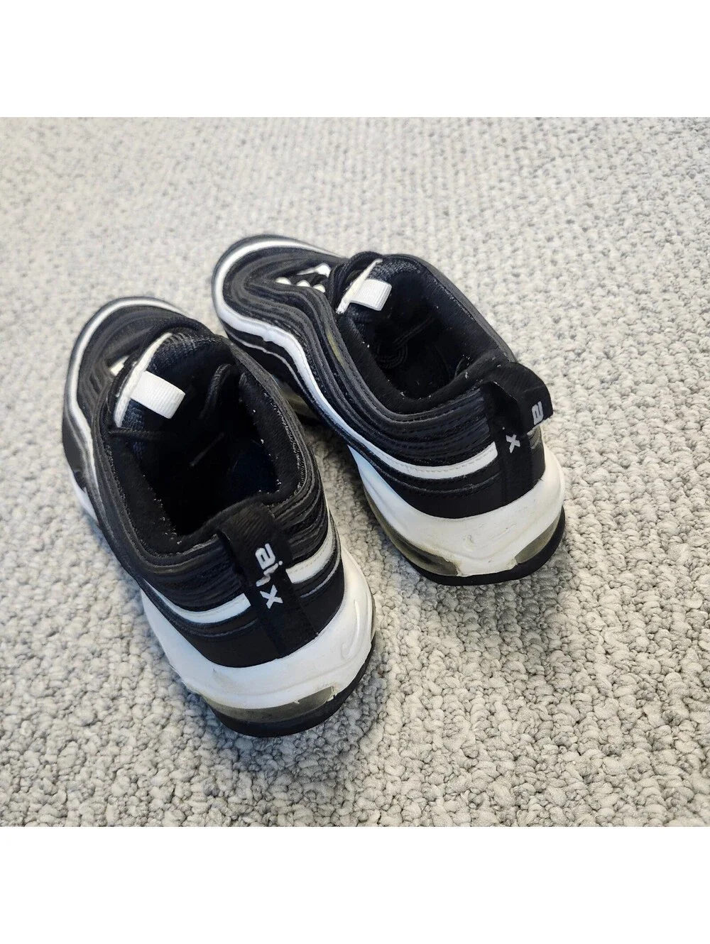 Nike Air Max 97 Youth Black and White Sneakers Size 5Y
